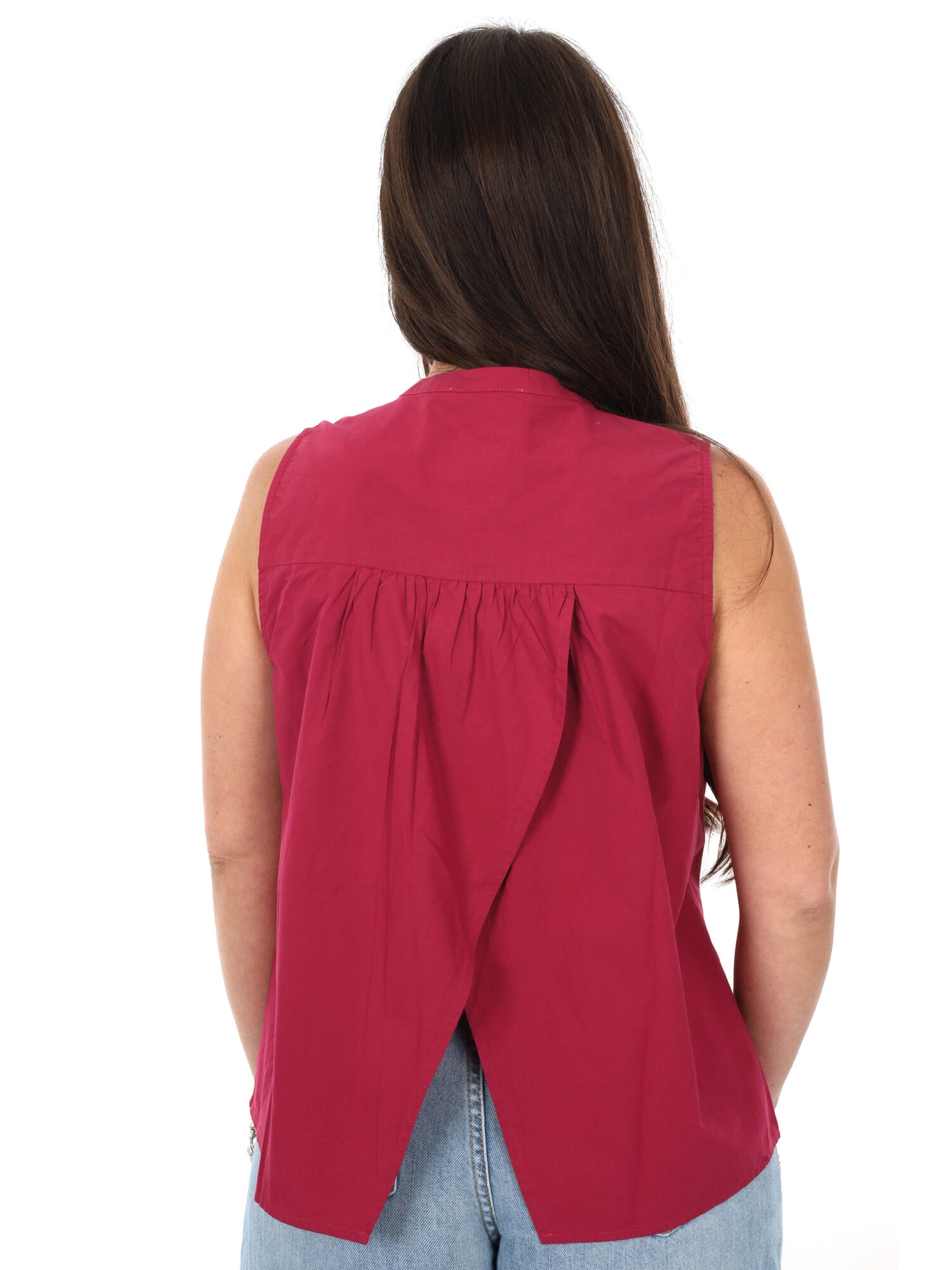 Pepe Jeans Brita, top donna rosso in cotone per primavera estate