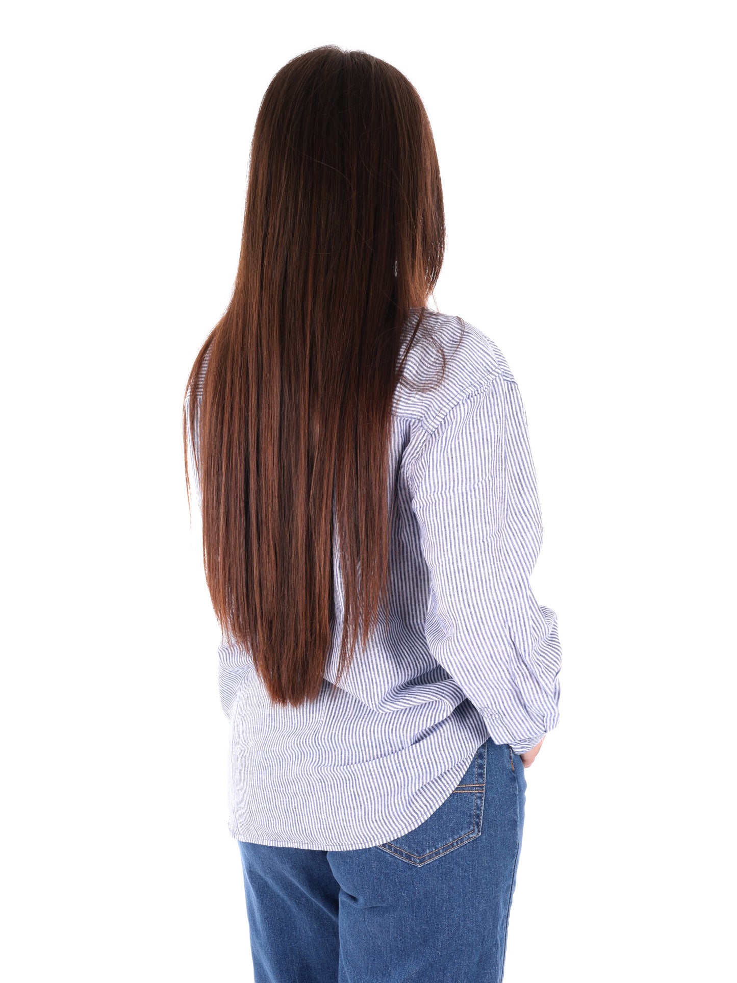 Pepe Jeans Bernany, camicia donna azzurra in lino e cotone