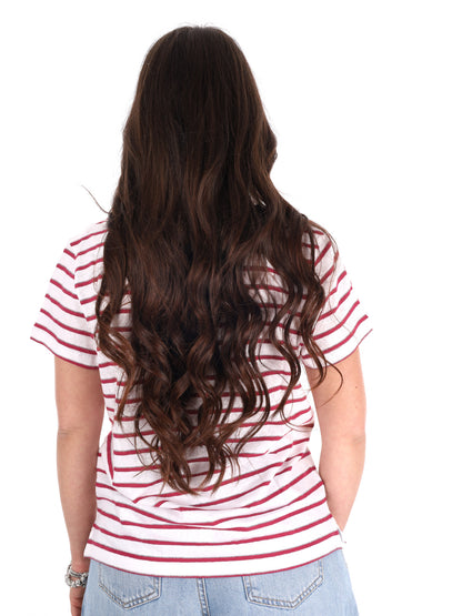 Pepe Jeans Megan V, t-shirt donna bianca con scollo a V e dettagli lurex