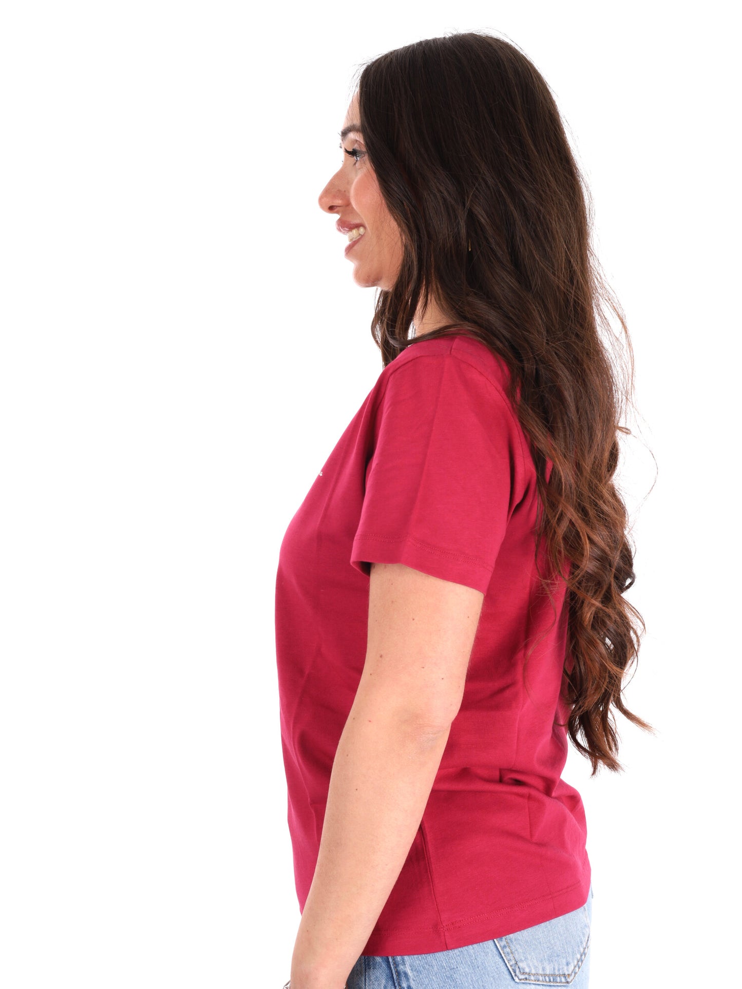 Pepe Jeans Mae V, t-shirt donna rossa a maniche corte