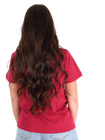 Pepe Jeans Mae V, t-shirt donna rossa a maniche corte