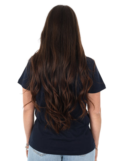 Pepe Jeans Mae V, t-shirt donna a maniche corte blu