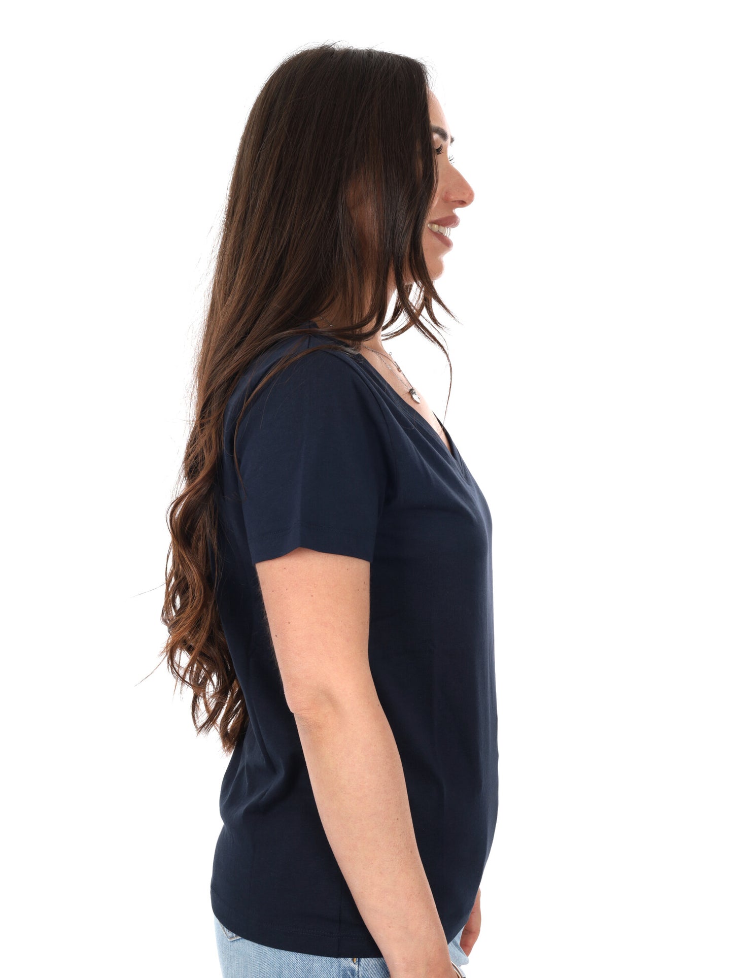 Pepe Jeans Mae V, t-shirt donna a maniche corte blu