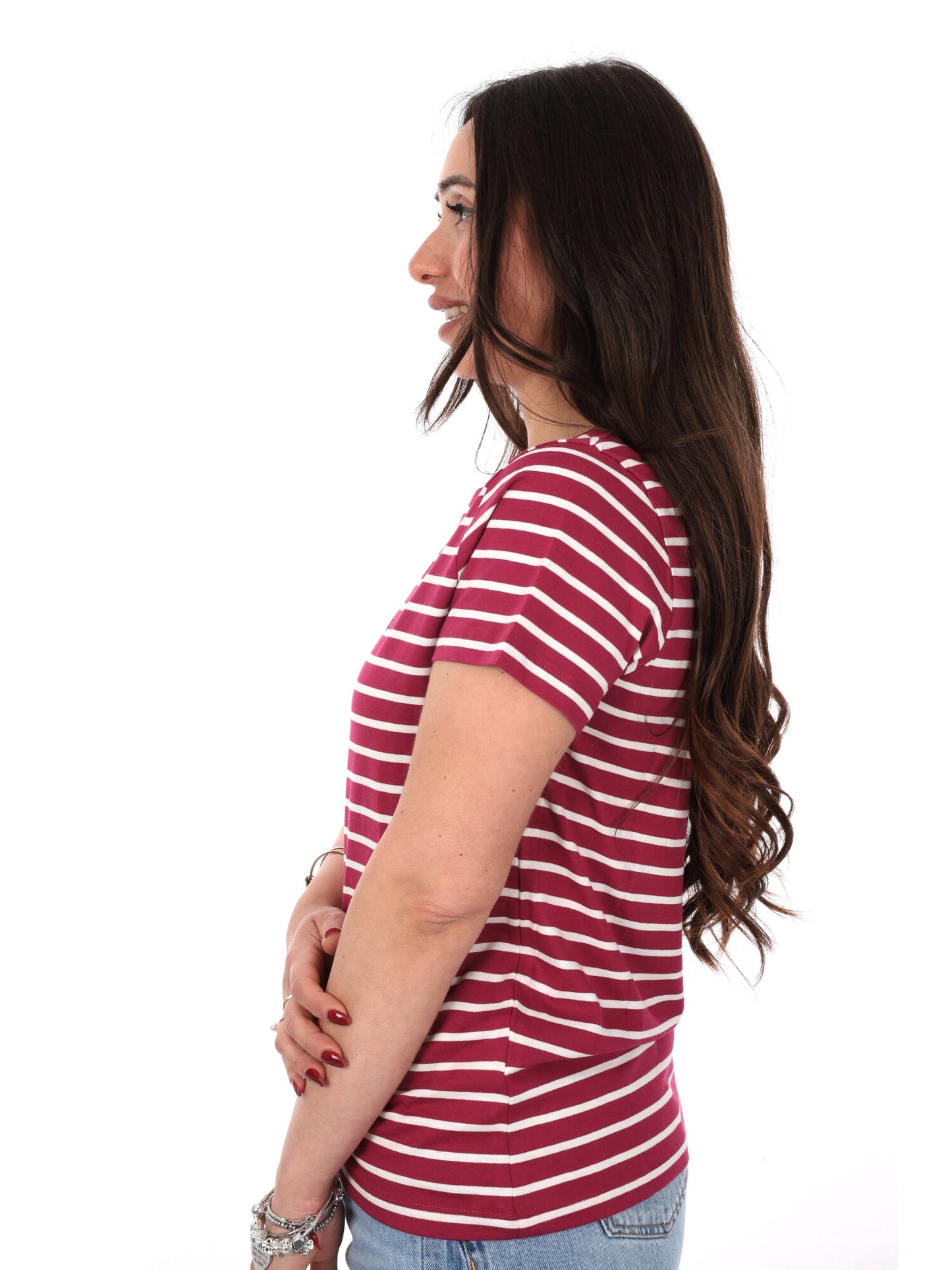 Pepe Jeans Mae, t-shirt donna rossa a maniche corte in cotone