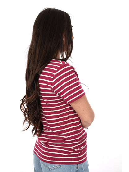 Pepe Jeans Mae, t-shirt donna rossa a maniche corte in cotone