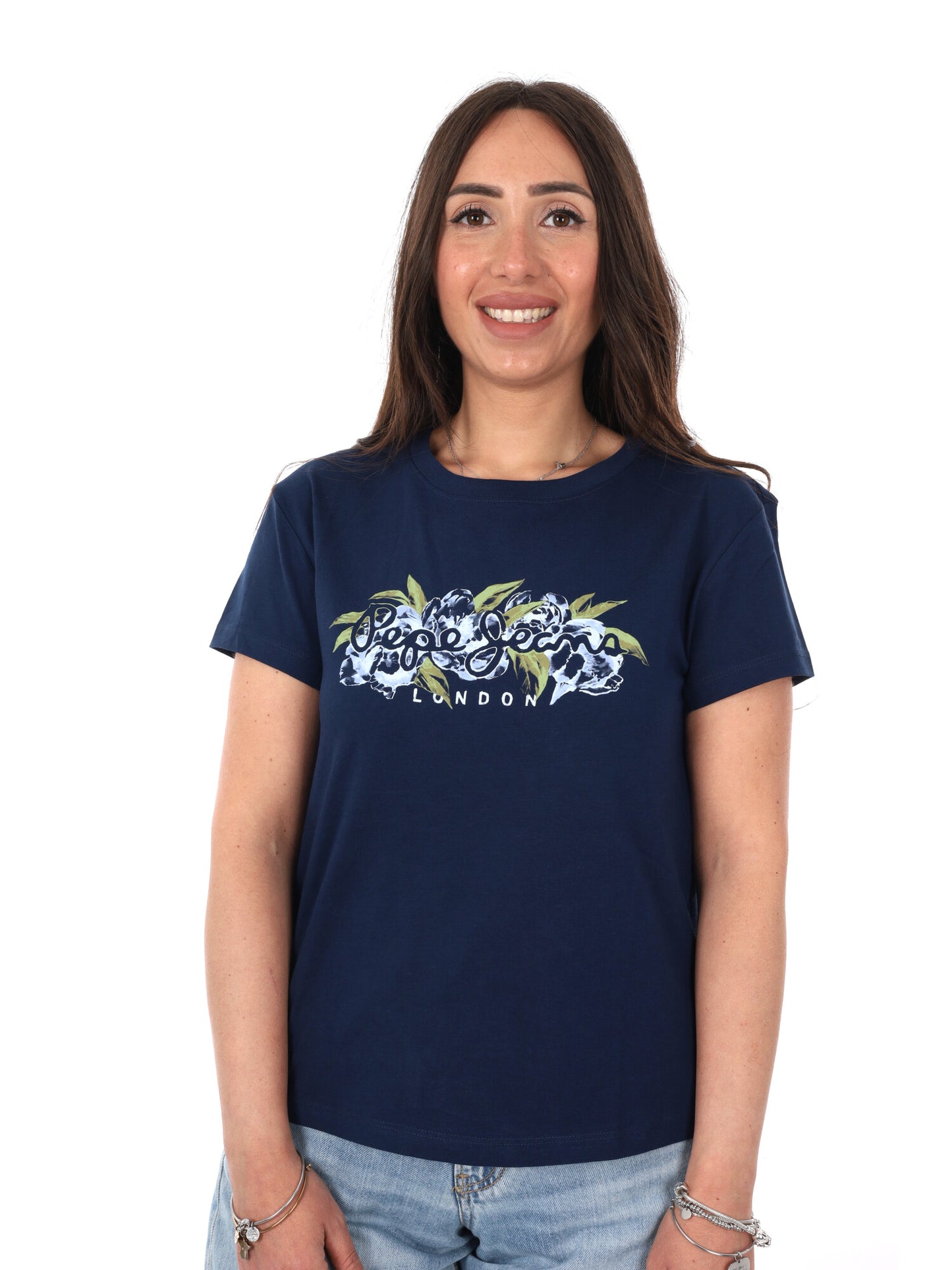 T-shirt Mahina Pepe Jeans donna in cotone blu