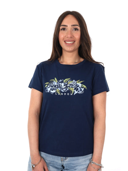 T-shirt Mahina Pepe Jeans donna in cotone blu