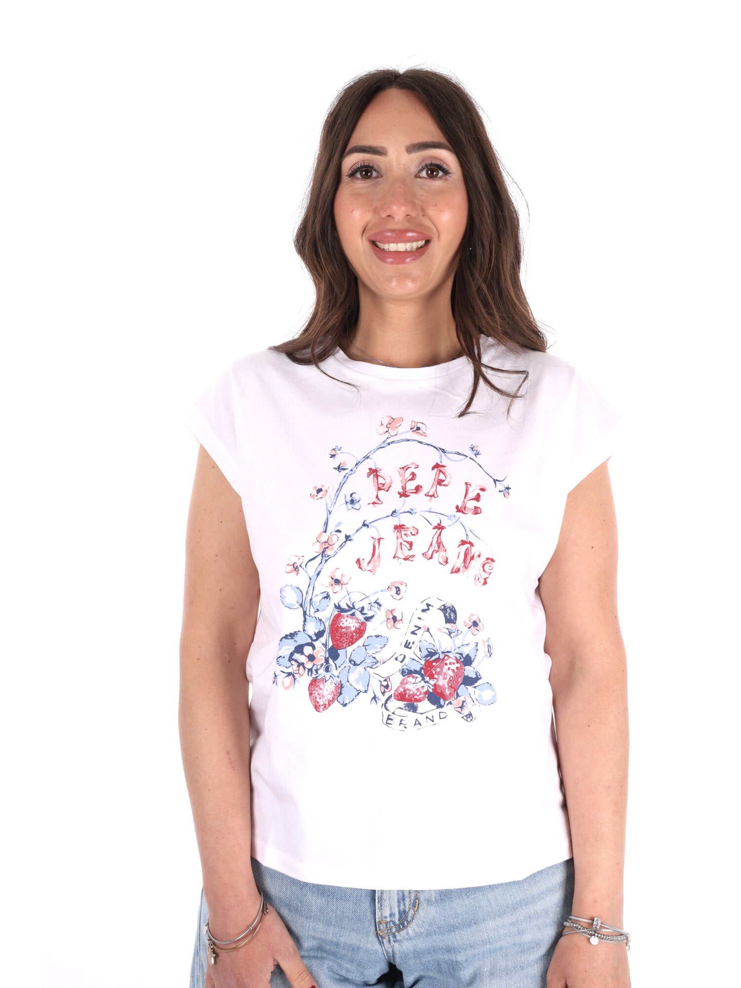 Pepe Jeans Maura, t-shirt donna bianca a maniche corte