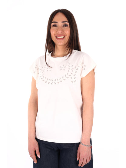 Pepe Jeans Mina, t-shirt unisex bianca in morbido cotone