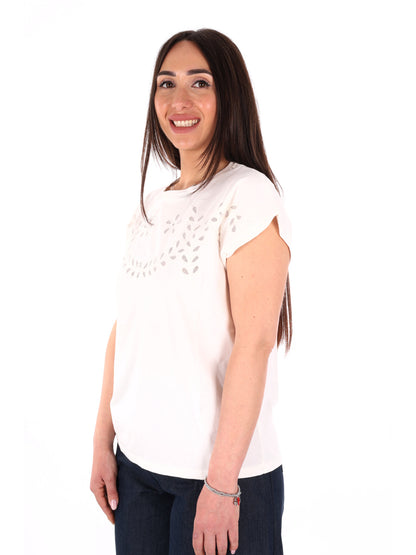 Pepe Jeans Mina, t-shirt unisex bianca in morbido cotone