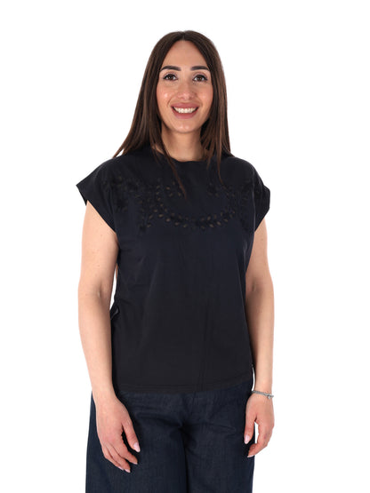Pepe Jeans Mina, t-shirt unisex nera a maniche corte