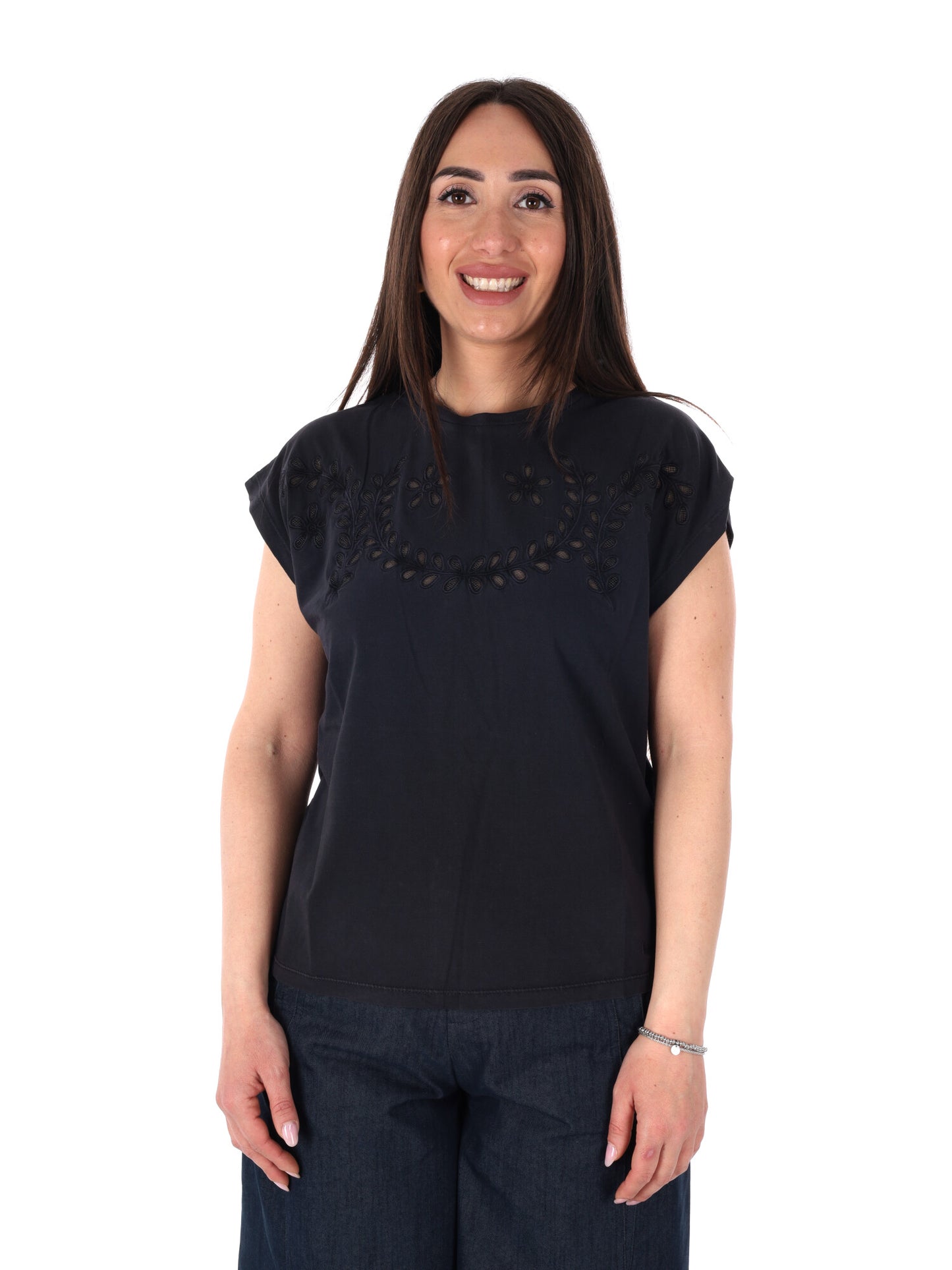Pepe Jeans Mina, t-shirt unisex nera a maniche corte