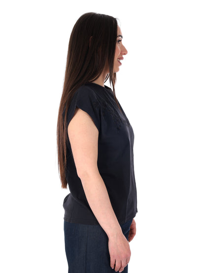 Pepe Jeans Mina, t-shirt unisex nera a maniche corte