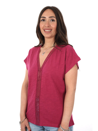 T-shirt Mila Pepe Jeans da donna rossa, essenziale e versatile