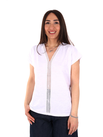 T-shirt Mila di Pepe Jeans da donna bianca con logo elegante