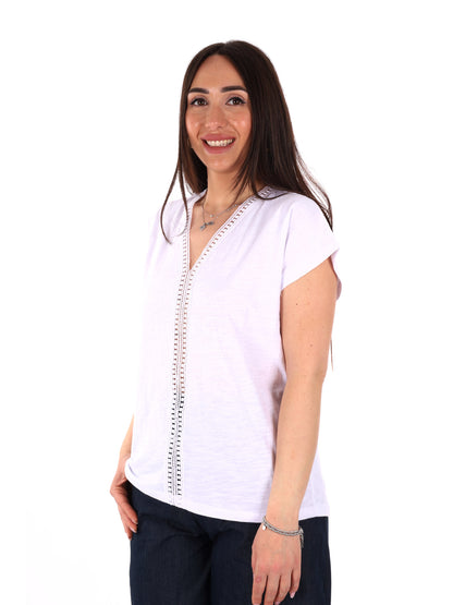 T-shirt Mila di Pepe Jeans da donna bianca con logo elegante