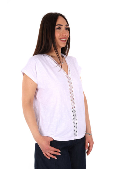 T-shirt Mila di Pepe Jeans da donna bianca con logo elegante