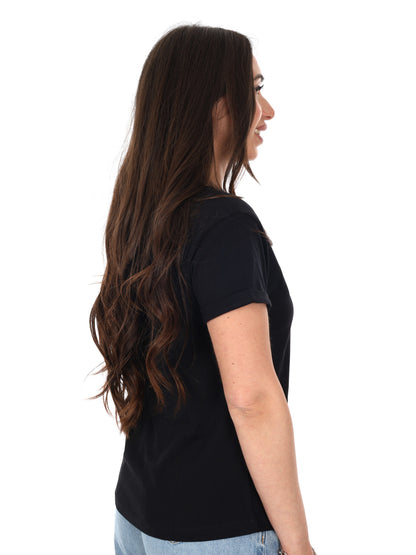 T-shirt donna Pepe Jeans Nadda nera a maniche corte