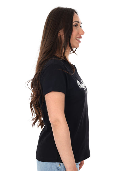 T-shirt donna Pepe Jeans Nadda nera a maniche corte
