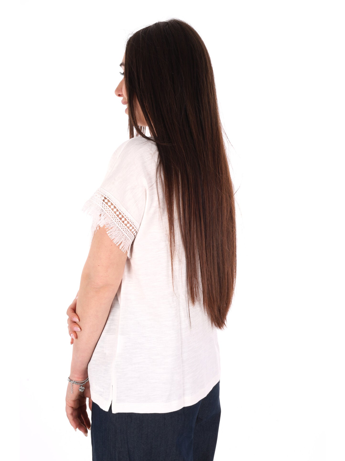 Pepe Jeans Nain, t-shirt a maniche corte da donna bianca