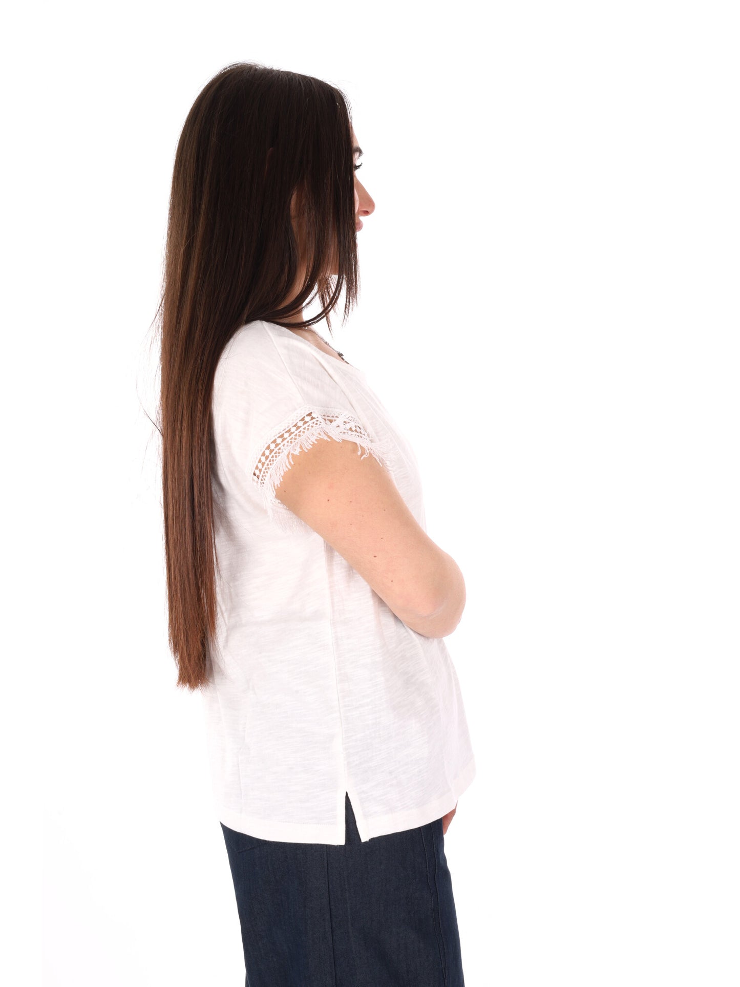 Pepe Jeans Nain, t-shirt a maniche corte da donna bianca