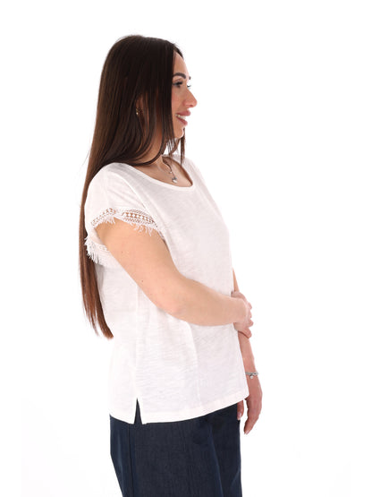 Pepe Jeans Nain, t-shirt a maniche corte da donna bianca