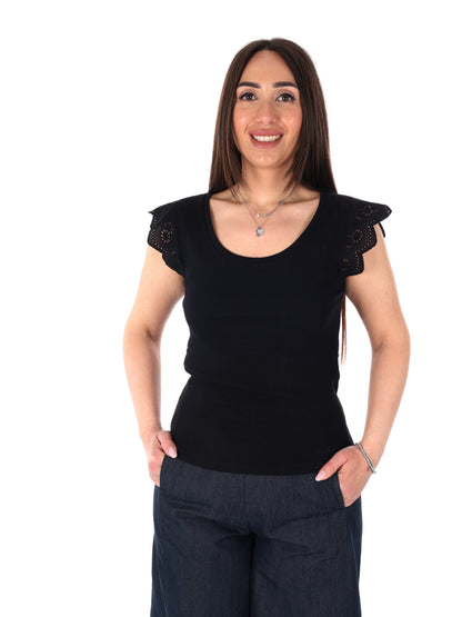 Pepe Jeans Mireya, t-shirt maniche corte donna nera in cotone