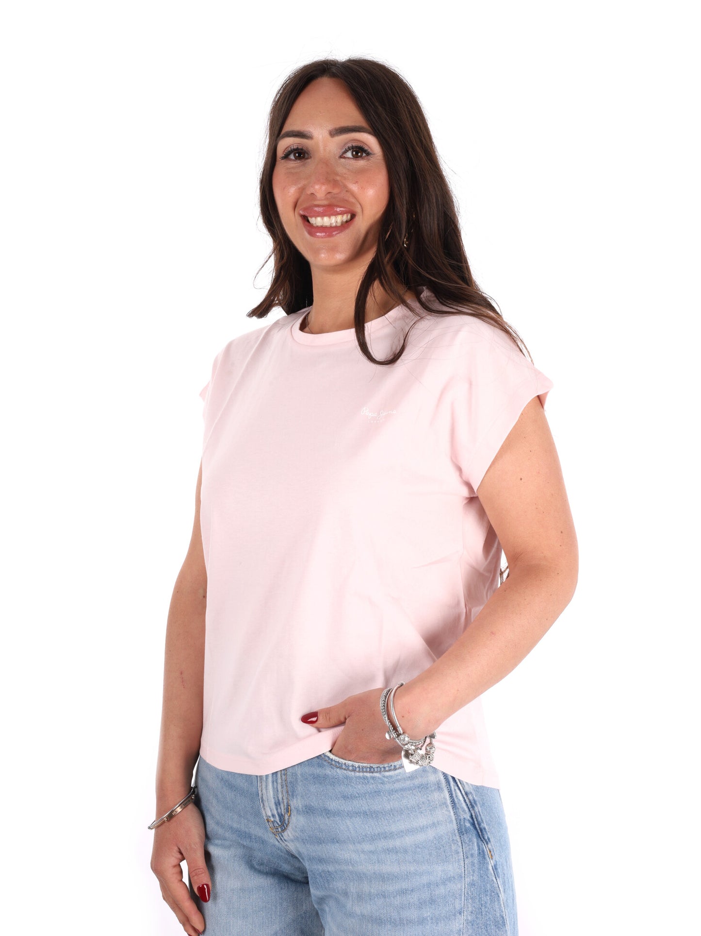 T-shirt donna Pepe Jeans Bloom fucsia a maniche corte
