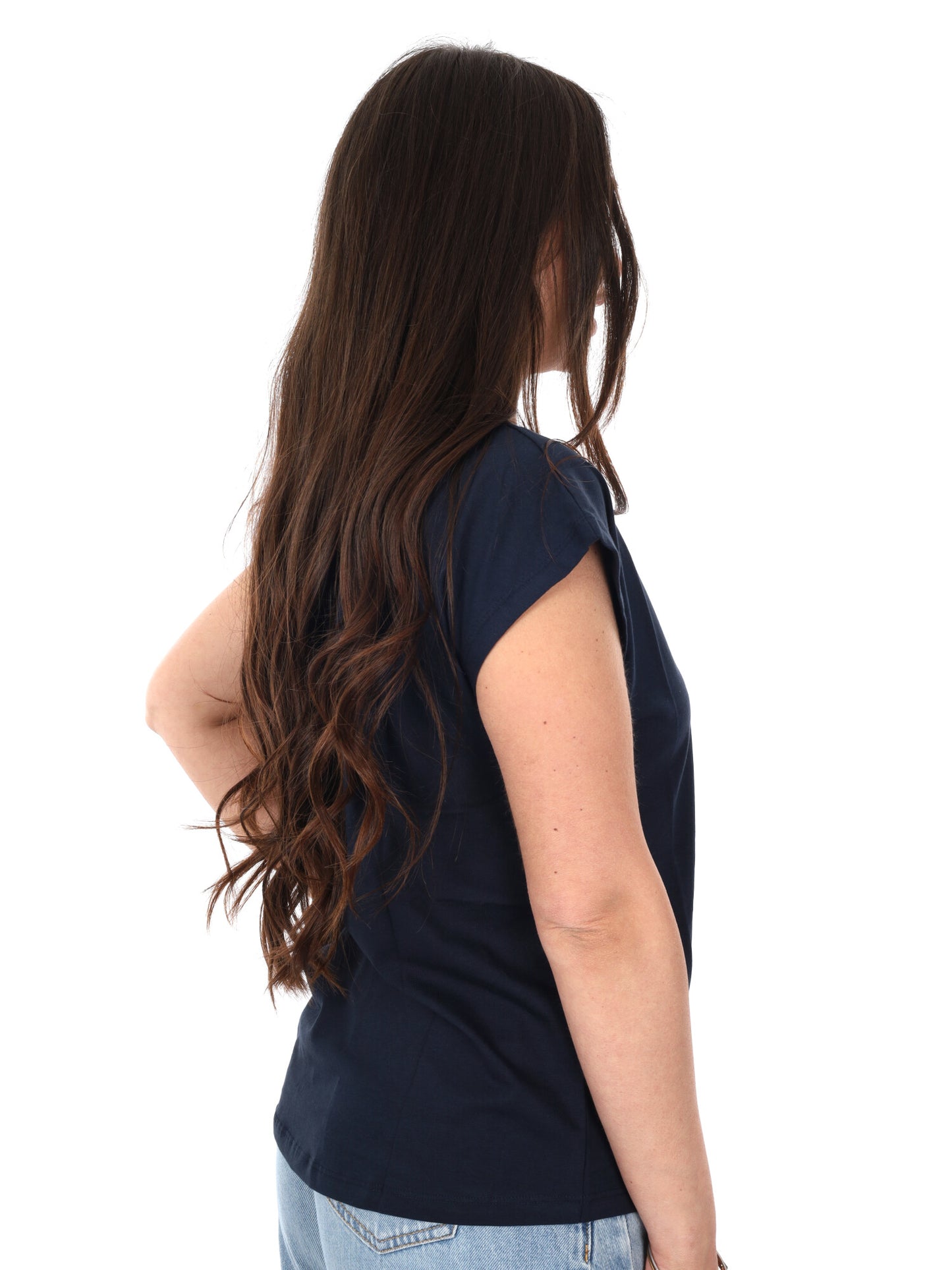 Pepe Jeans Bloom, t-shirt donna blu in cotone leggero