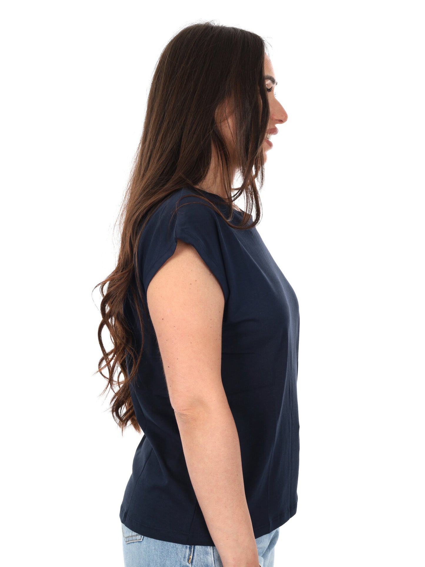 Pepe Jeans Bloom, t-shirt donna blu in cotone leggero