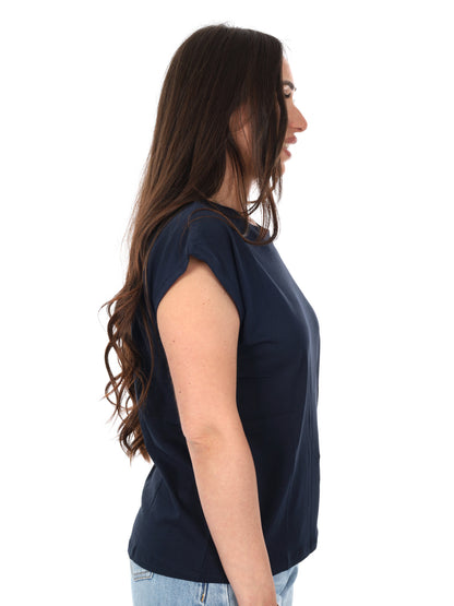 Pepe Jeans Bloom, t-shirt donna blu in cotone leggero