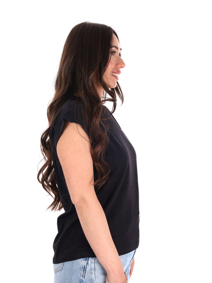 Pepe Jeans Bloom, t-shirt donna in cotone nero slim fit
