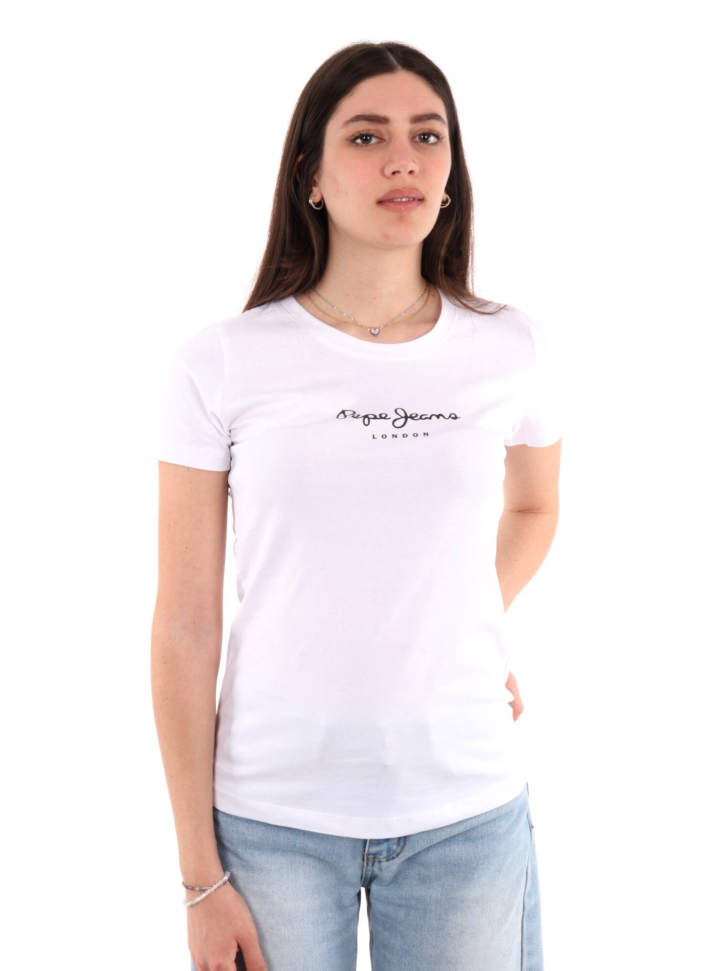 T-SHIRT CON LOGO PEPE JEANS DONNA BIANCO