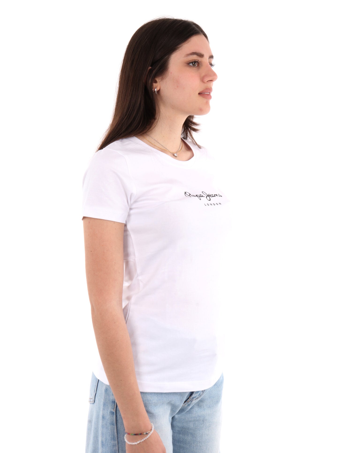 T-SHIRT CON LOGO PEPE JEANS DONNA BIANCO