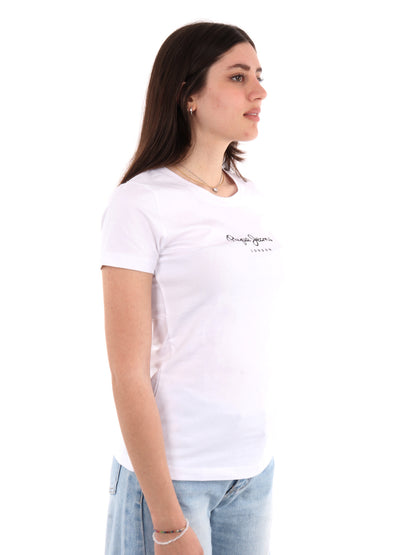 T-SHIRT CON LOGO PEPE JEANS DONNA BIANCO