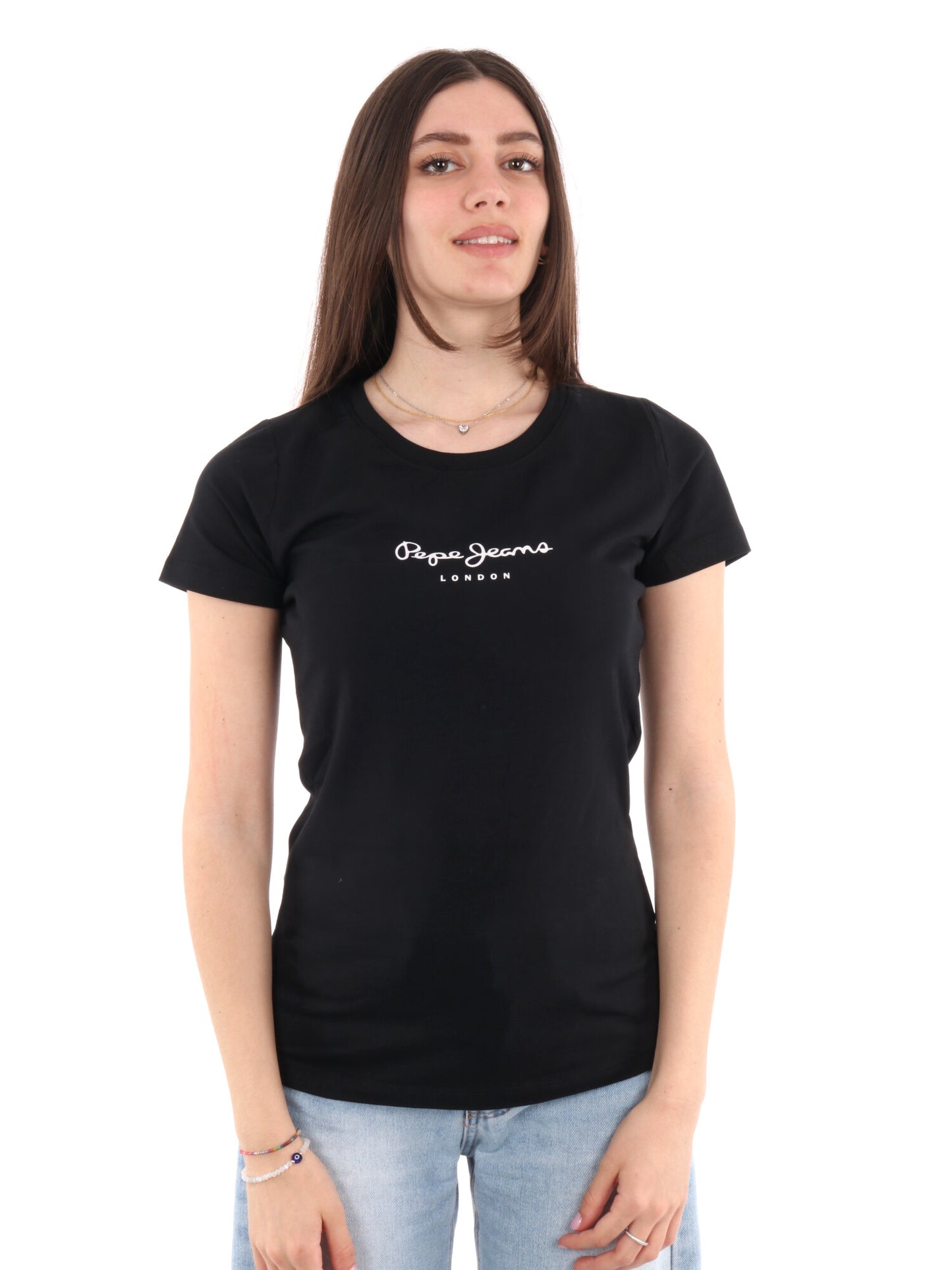 T-SHIRT CON LOGO PEPE JEANS DONNA NERO