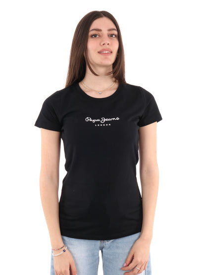 T-SHIRT CON LOGO PEPE JEANS DONNA NERO