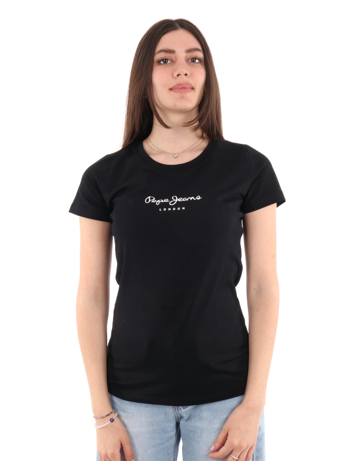 T-SHIRT CON LOGO PEPE JEANS DONNA NERO