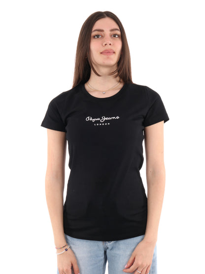 T-SHIRT CON LOGO PEPE JEANS DONNA NERO