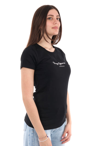 T-SHIRT CON LOGO PEPE JEANS DONNA NERO