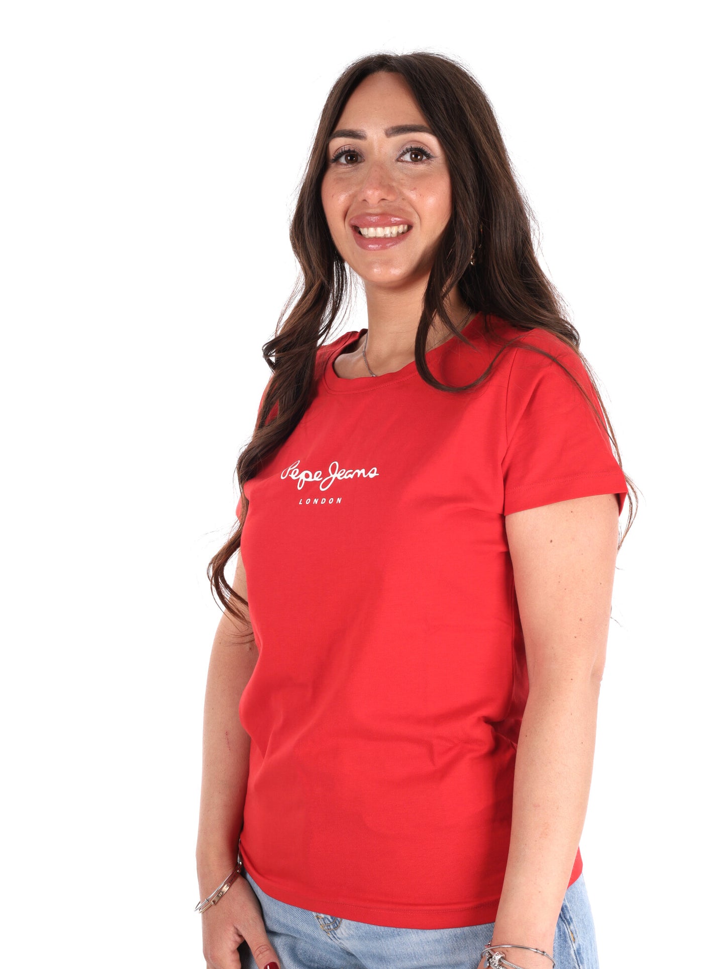 T-shirt donna Pepe Jeans New Virgini slim rossa casual
