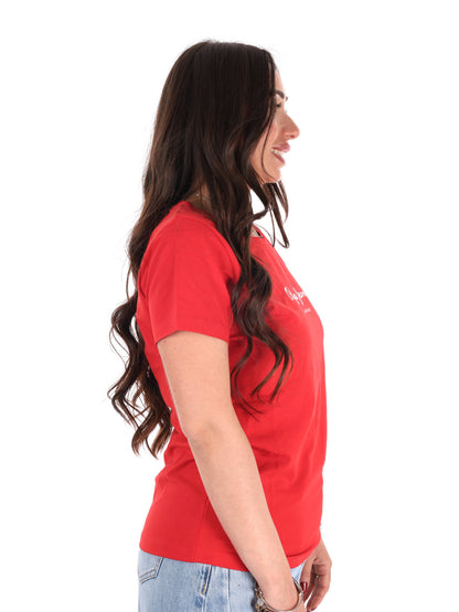 T-shirt donna Pepe Jeans New Virgini slim rossa casual
