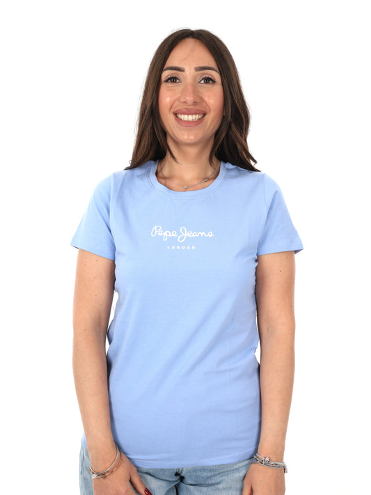 T-shirt New Virginia di Pepe Jeans unisex azzurra