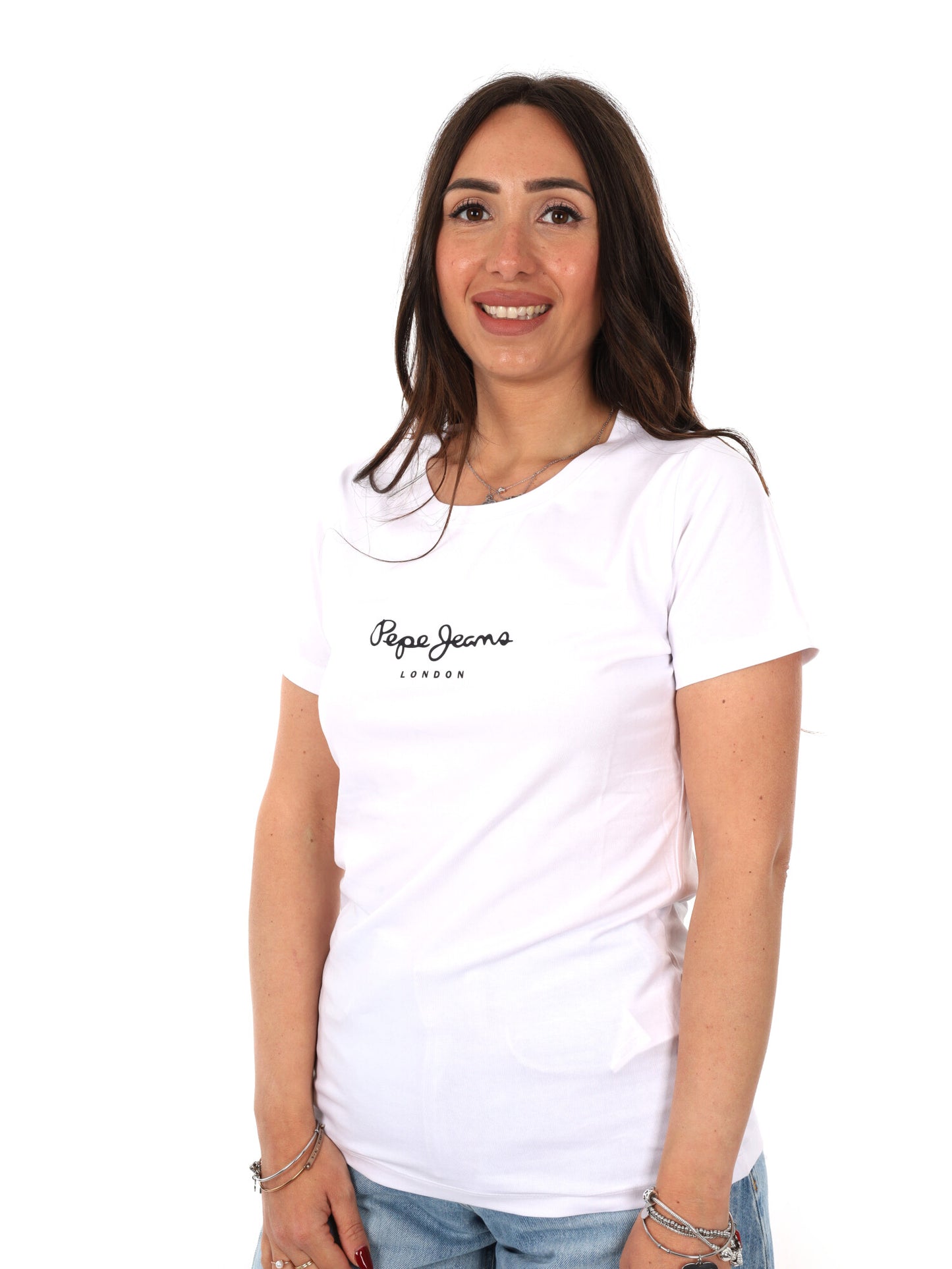 T-shirt donna Pepe Jeans New Virginia slim fit bianca
