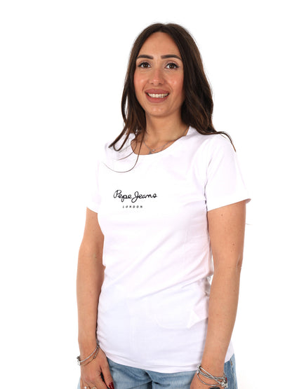 T-shirt donna Pepe Jeans New Virginia slim fit bianca