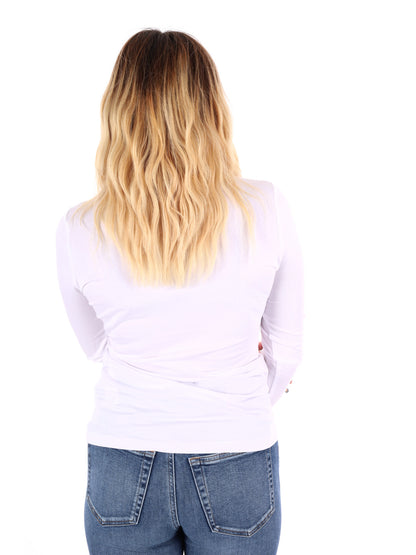 MAGLIA A MANICHE LUNGHE NEW VIRGINIA PEPE JEANS DA DONNA BIANCO