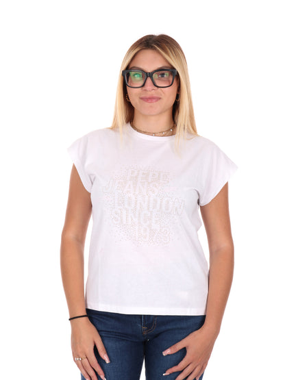 T-SHIRT CON MINI STRASS PEPE JEANS DA DONNA BIANCO