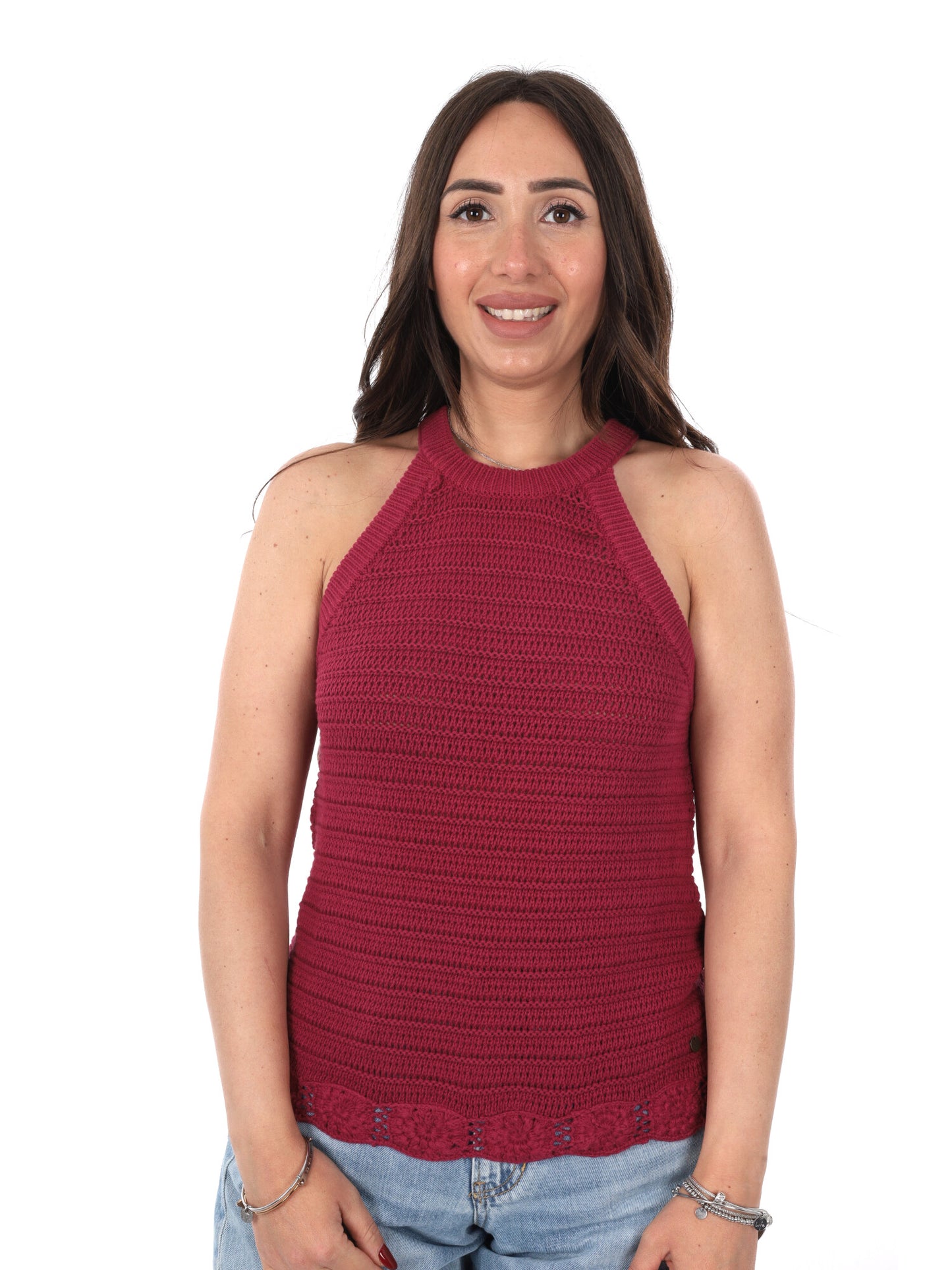 Pepe Jeans Kinah, canotta da donna rossa in cotone