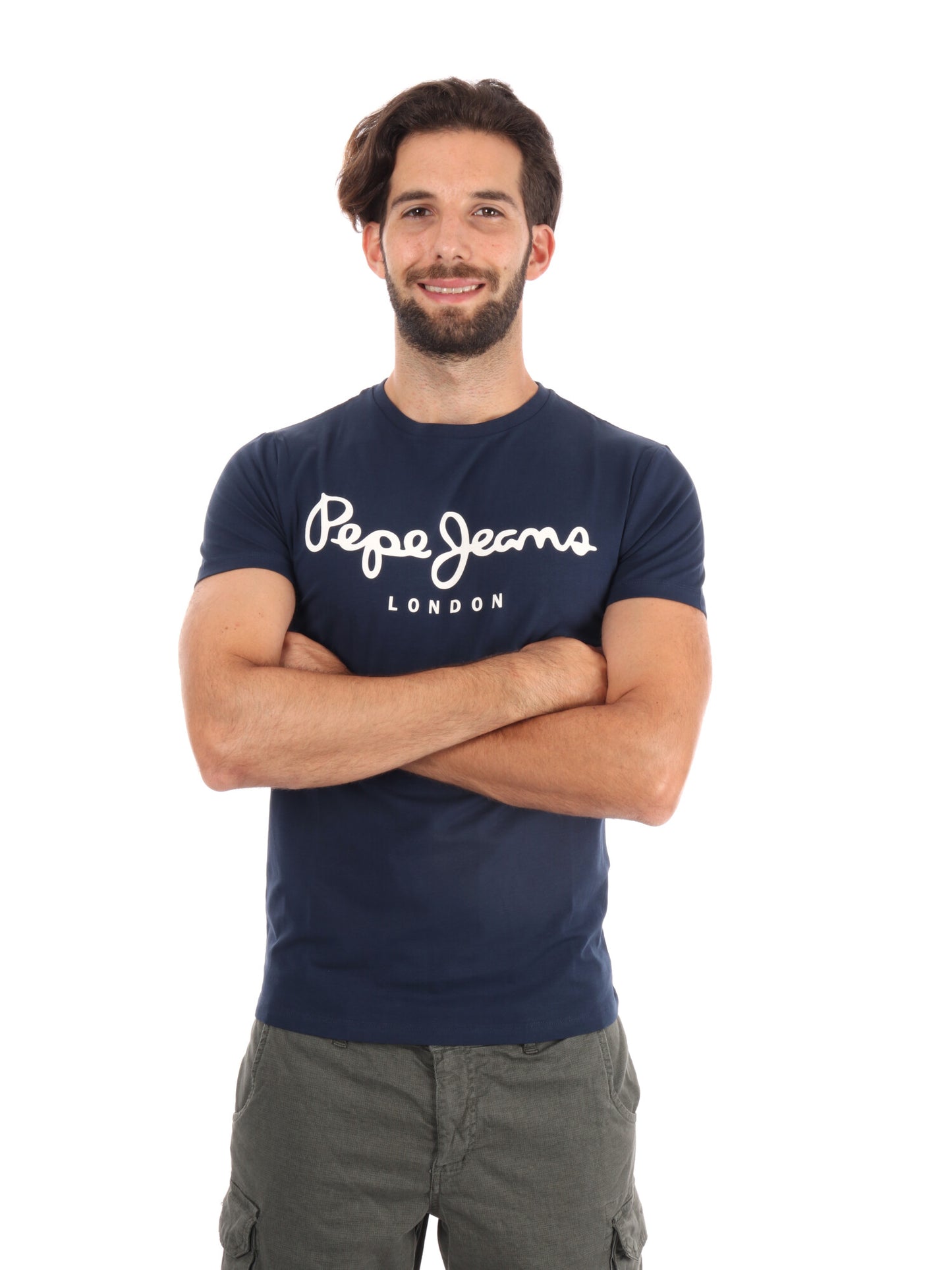 T-SHIRT SLIM FIT CON LOGO PEPE JEANS DA UOMO BLU