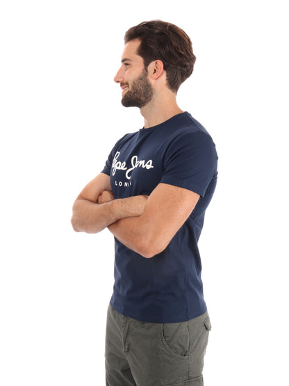 T-SHIRT SLIM FIT CON LOGO PEPE JEANS DA UOMO BLU